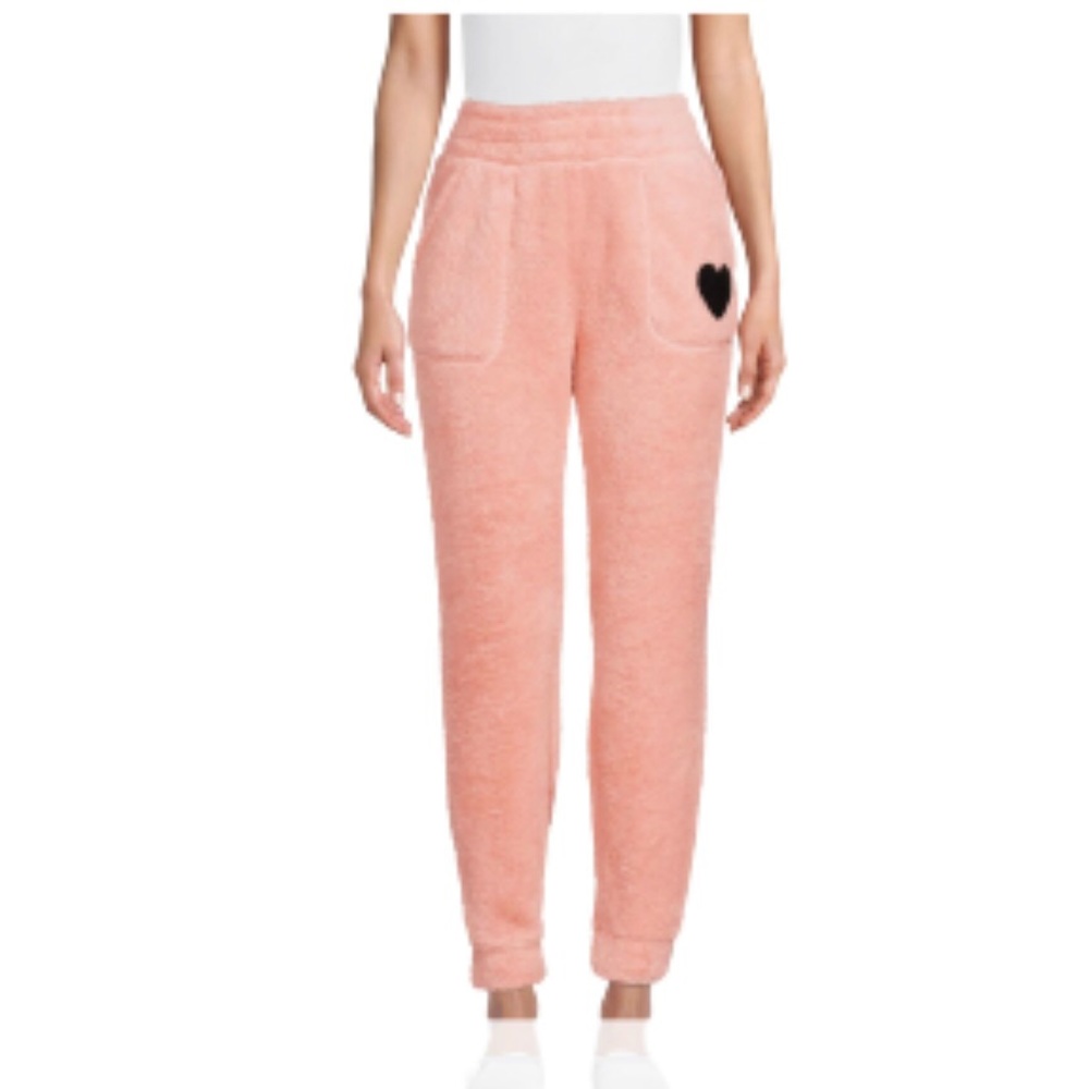 No Boundaries High Rise Pink Puppet Plush Jogger Pants Medium NWT